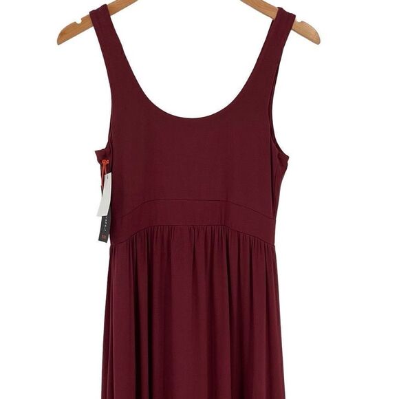 Black Tape Leg Slit Square Neck Sleeveless Soft Midi Dress Women Small Petite - Picture 6 of 8